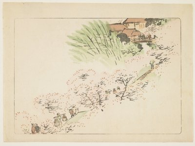 Mountain Cherry Blossoms, c. 1877 by Shibata Zeshin